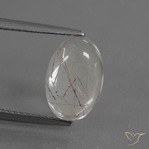 3.08ct 天然 銅でクリア ルチルクォーツ, 楕円形, 透明