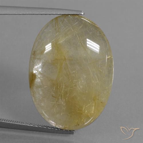 17.46ct 天然 明るいゴールド ルチルクォーツ, 楕円形, 透明