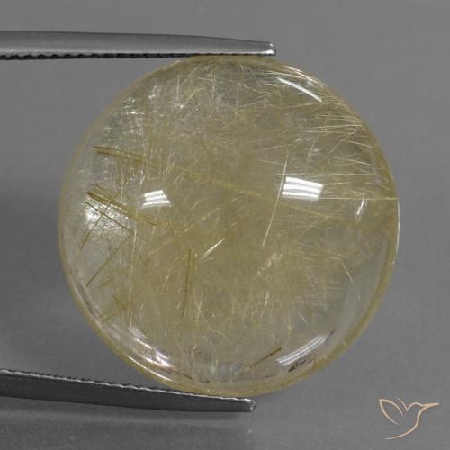 30.09ct 天然 ライトイエロー ルチルクォーツ, ラウンド, 透明