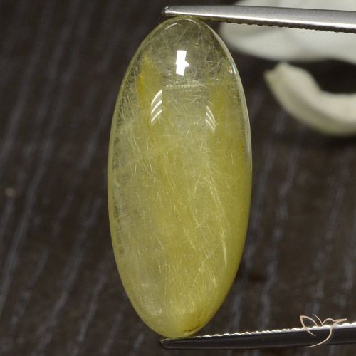 18.94ct 天然 ミディアムイエロー ルチルクォーツ, 楕円形, 半透明