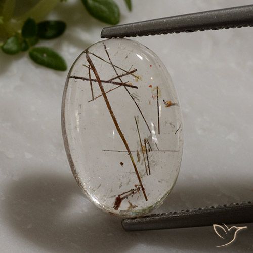 3.42ct 天然 銅でクリア ルチルクォーツ, 楕円形, 透明