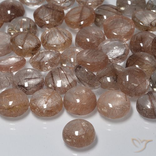 1.97ct 天然 黒で茶色 ルチルクォーツ, ラウンド, 半透明