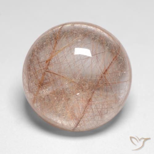 9.53ct 天然 非常に薄い茶色 ルチルクォーツ, ラウンド, 透明