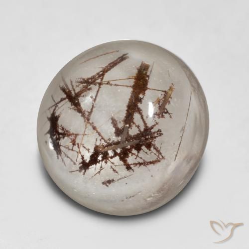 5.59ct 天然 黒で茶色 ルチルクォーツ, ラウンド, 透明