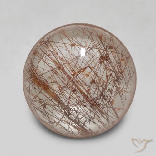 5.84ct 天然 銅でクリア ルチルクォーツ, ラウンド, 透明