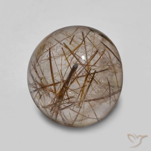 4.50ct 天然 黒で茶色 ルチルクォーツ, ラウンド, 透明