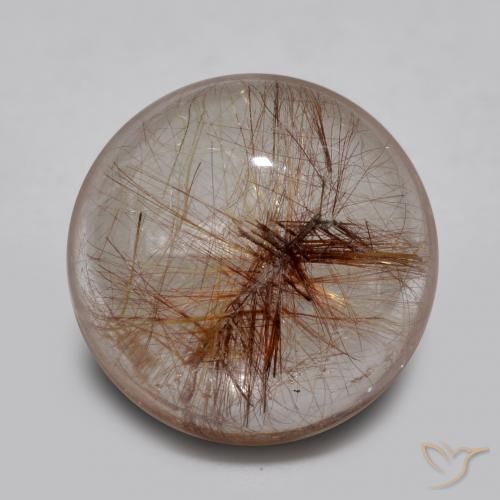 4.63ct 天然 銅でクリア ルチルクォーツ, ラウンド, 透明