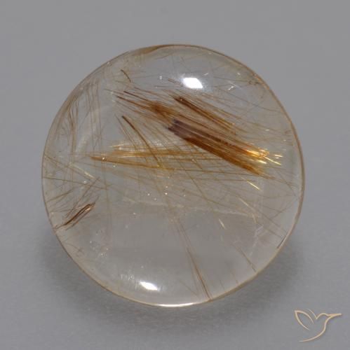 4.23ct 天然 非常に薄い黄褐色 ルチルクォーツ, ラウンド, 透明