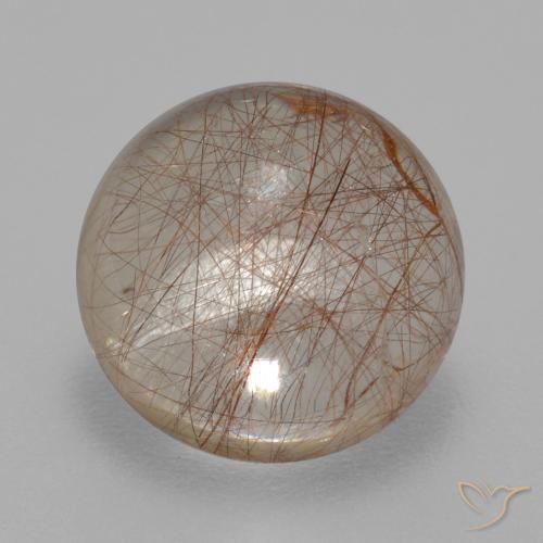 4.02ct 天然 銅でクリア ルチルクォーツ, ラウンド, 透明