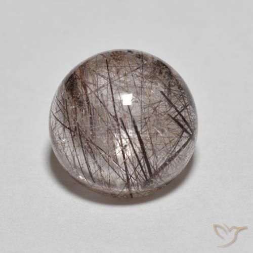 3.25ct 天然 薄いブラウン ルチルクォーツ, ラウンド, 透明