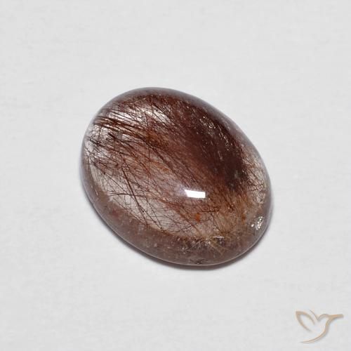 1.86ct 天然 黒で茶色 ルチルクォーツ, 楕円形, 透明