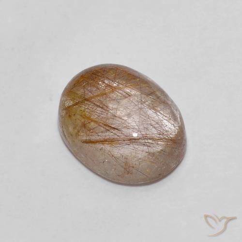 2.60ct 天然 ウォームブラウン ルチルクォーツ, 楕円形, 透明
