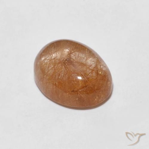 2.06ct 天然 非常に薄い茶色 ルチルクォーツ, 楕円形, 透明
