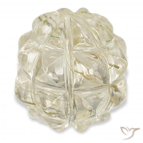 15.22ct 薄いゴールド ルチルクォーツ, ファンシー, 透明