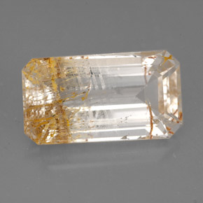 11.47カラットの天然ゴールデンルチルトパーズ（17.2×9.6 mm・透明）