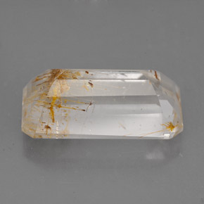 11.47カラットの天然ゴールデンルチルトパーズ（17.2×9.6 mm・透明）
