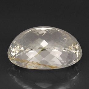 63.56カラットの天然ゴールデンルチルトパーズ（27.1×20.3 mm・透明）