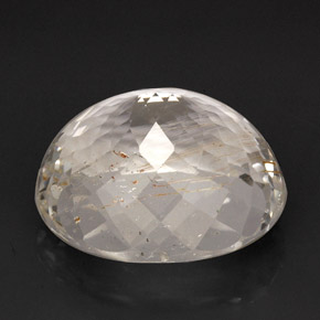 55.13カラットの天然ゴールデンルチルトパーズ（23.3×20.4 mm・透明）
