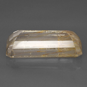 33.45カラットの天然ゴールデンルチルトパーズ（26.2×13 mm・透明）
