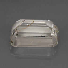 26.62カラットの天然ゴールデンルチルトパーズ（19.1×13.2 mm・透明）