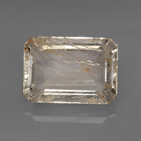 20.31カラットの天然ゴールデンルチルトパーズ（18×12.8 mm・透明）