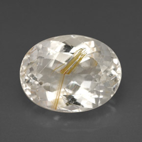 7.49カラットの天然ゴールデンルチルトパーズ（12.8×9.8 mm・オーバルカット）