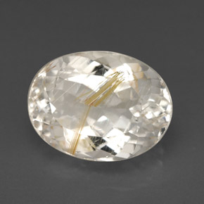 7.49カラットの天然ゴールデンルチルトパーズ（12.8×9.8 mm・オーバルカット）