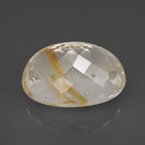 7.49カラットの天然ゴールデンルチルトパーズ（12.8×9.8 mm・オーバルカット）