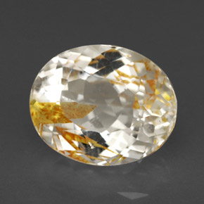5.72カラットの天然ゴールデンルチルトパーズ（9.2×6.7 mm・オーバルカット）