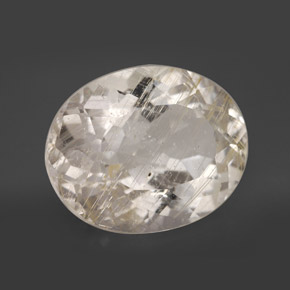 17.25カラットの天然ゴールデンルチルトパーズ（17.8×14.2 mm・オーバルカット）