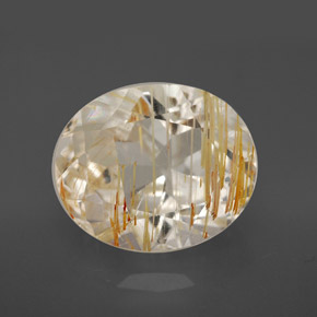 8.38カラットの天然ゴールデンルチルトパーズ（13.2×11 mm・オーバルカット）
