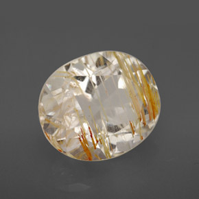 8.38カラットの天然ゴールデンルチルトパーズ（13.2×11 mm・オーバルカット）