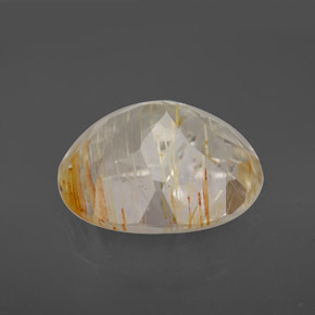 8.38カラットの天然ゴールデンルチルトパーズ（13.2×11 mm・オーバルカット）
