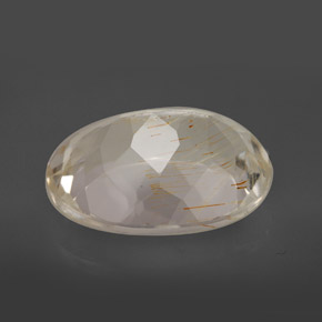 12.03カラットの天然ゴールデンルチルトパーズ（16.1×12.1 mm・オーバルカット）