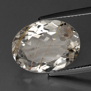 11.65カラットの天然ゴールデンルチルトパーズ（15.9×12.2 mm・オーバルカット）