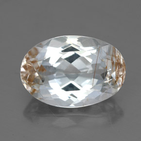 6.49カラットの天然ゴールデンルチルトパーズ（13.5×9.2 mm・オーバルカット）