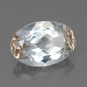 6.49カラットの天然ゴールデンルチルトパーズ（13.5×9.2 mm・オーバルカット）