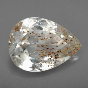 12.54カラットの天然ゴールデンルチルトパーズ（18.6×13.4 mm・洋梨の形）