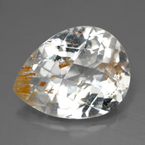 11.36カラットの天然ゴールデンルチルトパーズ（16.6×13 mm・洋梨の形）