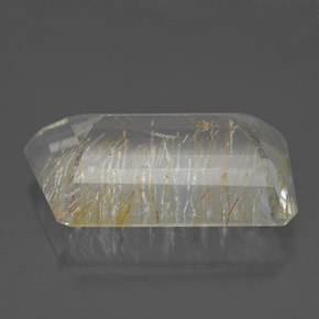 12.42カラットの天然ゴールデンルチルトパーズ（17.8×10.1 mm・ファンシーシェイプ）