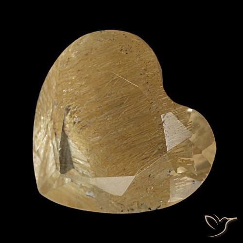 3.06ct イエロー ルチルトパーズ, 心臓, 透明