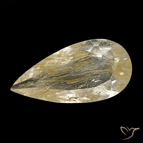 1.75ct イエロー ルチルトパーズ, 洋梨の形, 透明