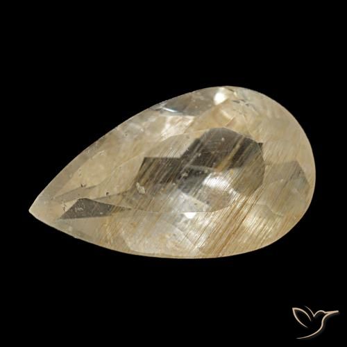 3.19ct イエロー ルチルトパーズ, 洋梨の形, 透明