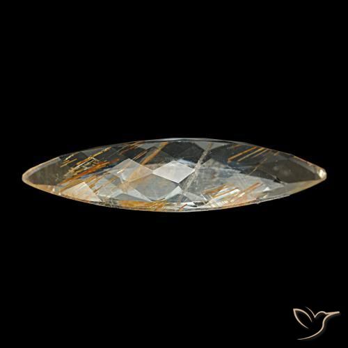 6.64カラットの天然非常に薄いゴールデンブラウンルチルトパーズ、マーキーズ、透明