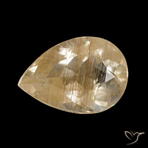 3.22ct イエロー ルチルトパーズ, 洋梨の形, 透明