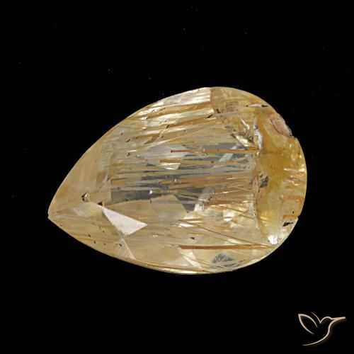 2.78ct イエロー ルチルトパーズ, 洋梨の形, 透明