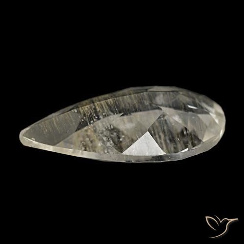4.94カラットの天然非常に薄いゴールデンブラウンルチルトパーズ（15.8×9.3 mm・洋梨の形）