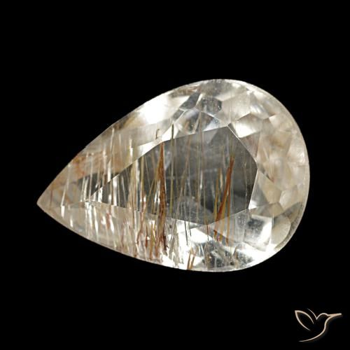 1.97ct ブラウン ルチルトパーズ, 洋梨の形, 透明