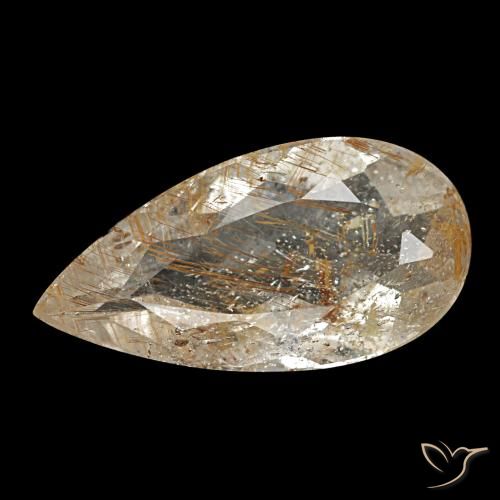 1.95ct ブラウン ルチルトパーズ, 洋梨の形, 透明