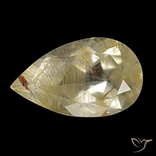 4.06カラットの天然非常に薄いゴールデンブラウンルチルトパーズ（13.2×8 mm・洋梨の形）